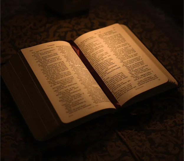 Aufgeschlagene Neuausgabe 2023 der Prophezeiungen von Celestine mit Lesezeichen am Nachwort